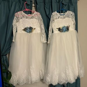 Two white girl dresses selling separately
